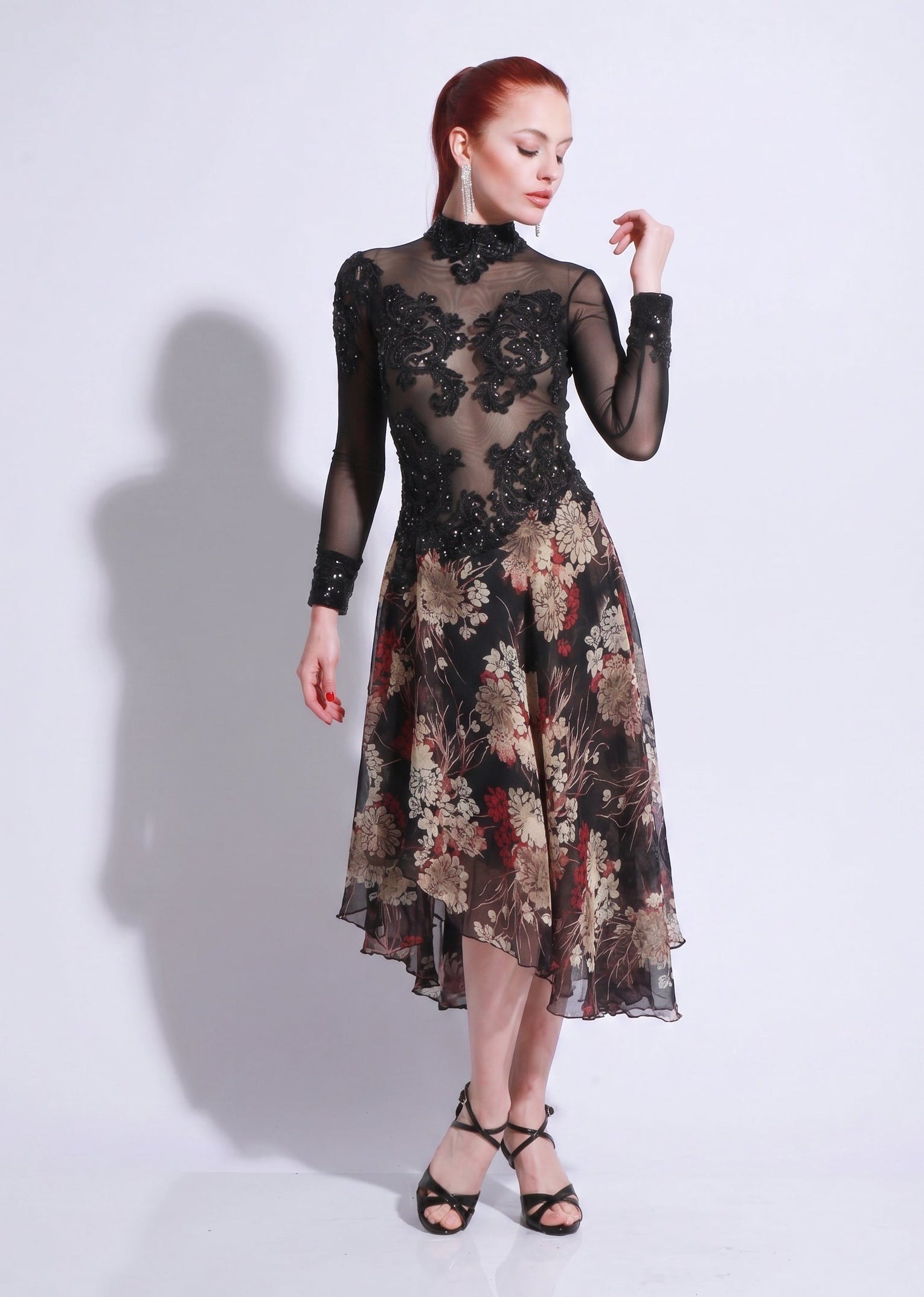 Tango Stage Dress SH1326  Gold Embroidery | Mimi Pinzn  Mimi Pinzon