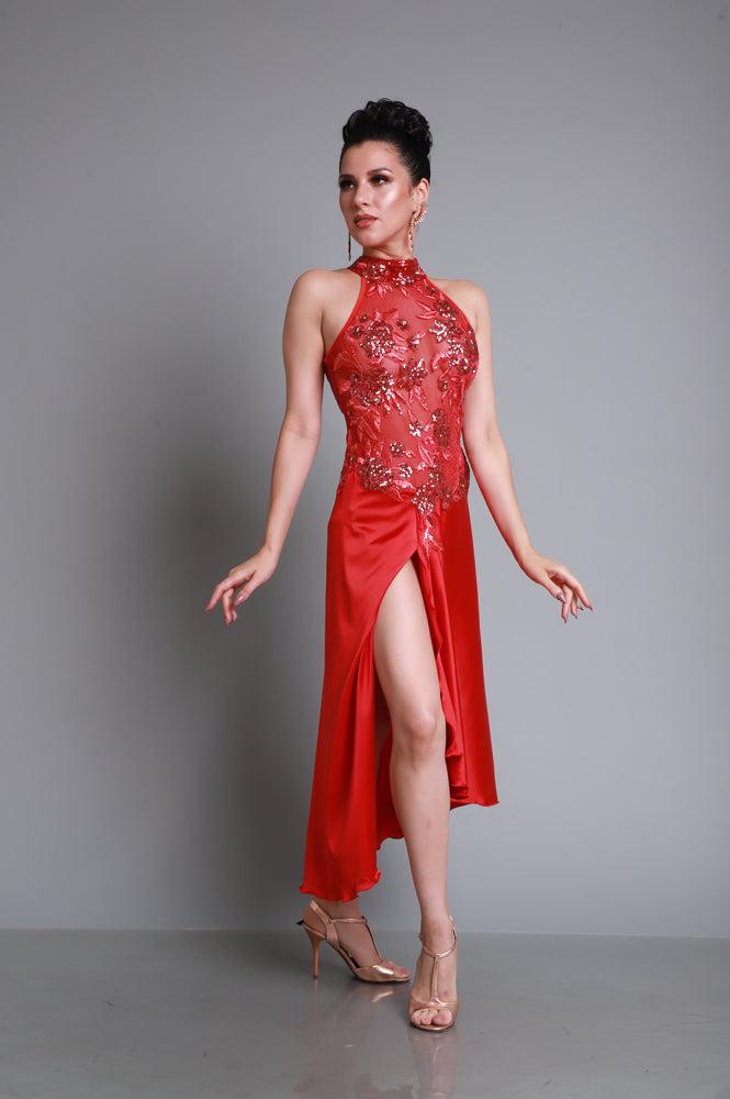 Tango Vestido Rojo Baile Fringe Tango Dance Theme Party Trajes De