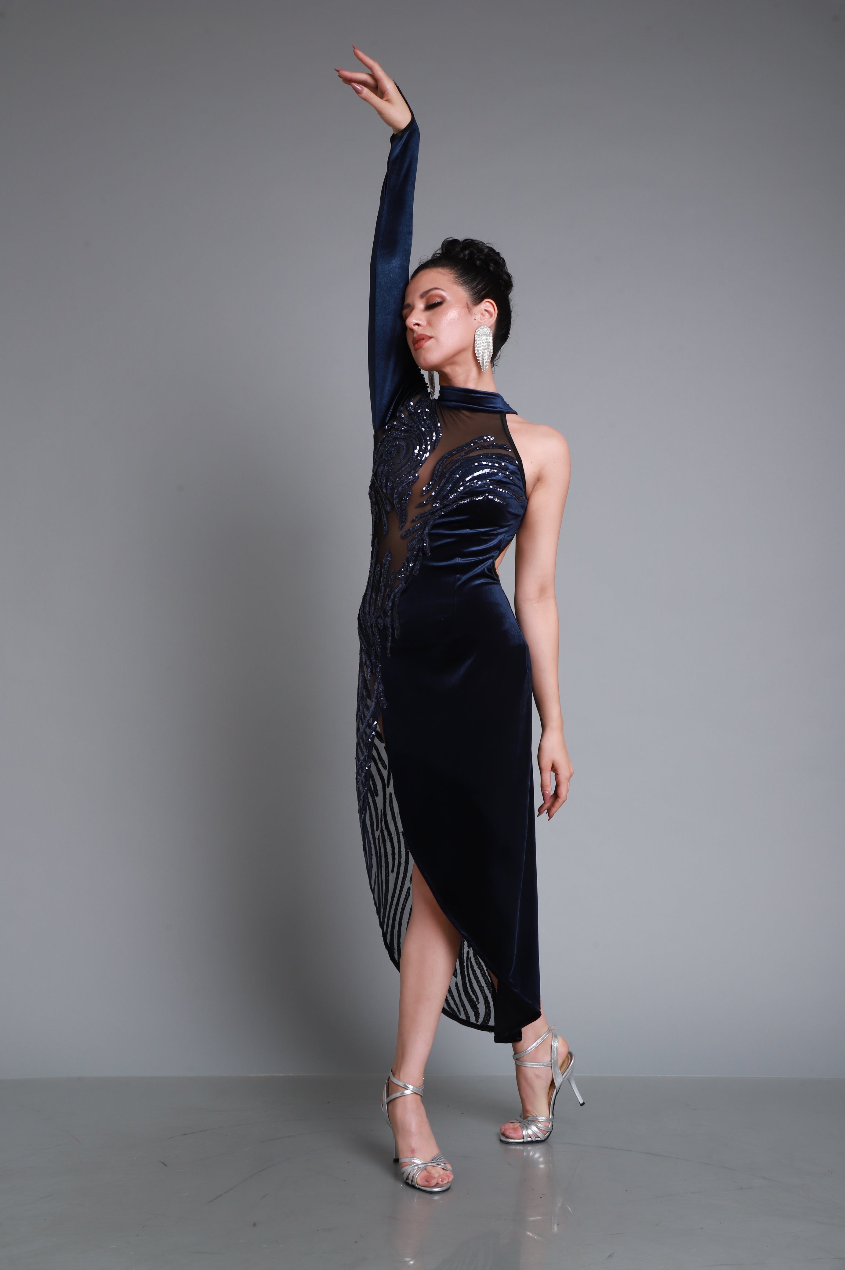 Sale!Mimi Pinzon ブラックスパンコール アルゼンチンタンゴドレス Sale!Mimi Pinzon ブラックスパンコール アルゼンチンタンゴ