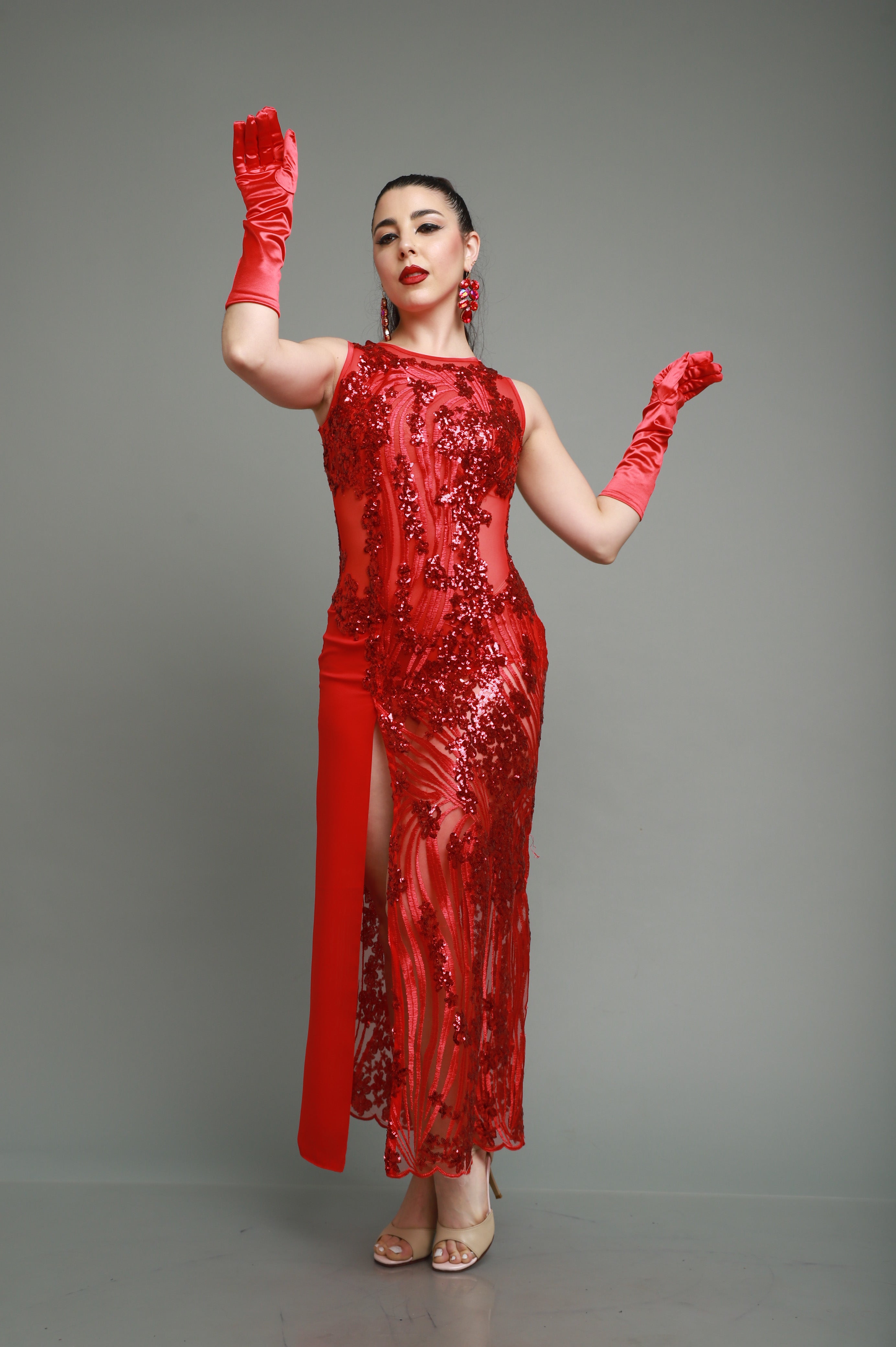 【超美品】Mimi Pinson＊赤ラメドレス S＊アルゼンチンタンゴドレス Stage Tango dress Mimi Pinzón SH1375 – Mimi Pinzon