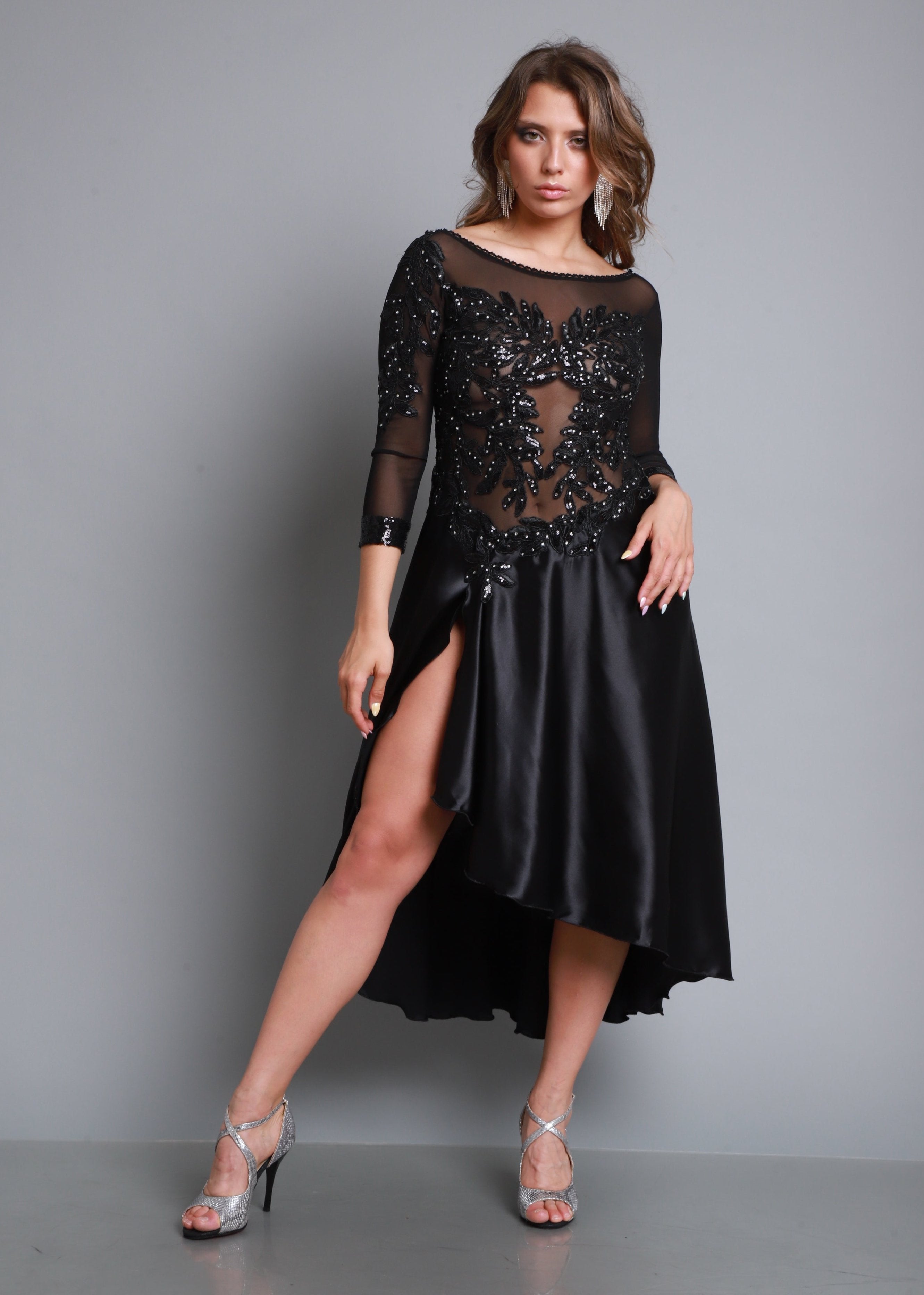 Sale!Mimi Pinzon ブラックスパンコール アルゼンチンタンゴドレス Sale!Mimi Pinzon ブラックスパンコール アルゼンチンタンゴ