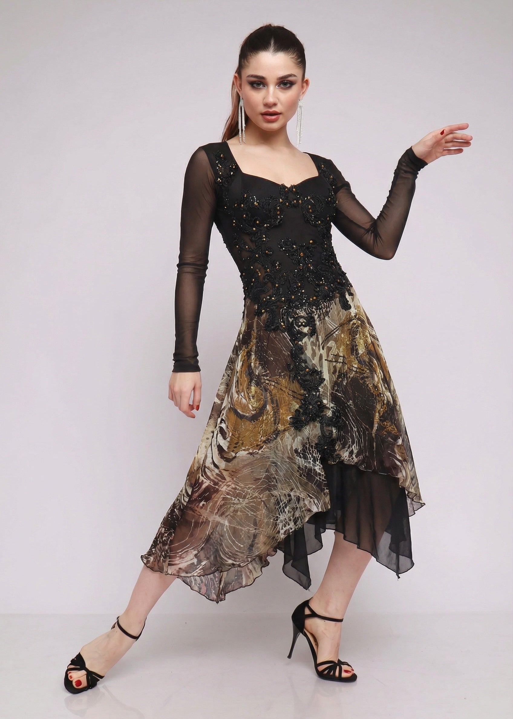 Tango Stage Dress SH1018 · Tulle + Satin + Embroidery | Mimi
