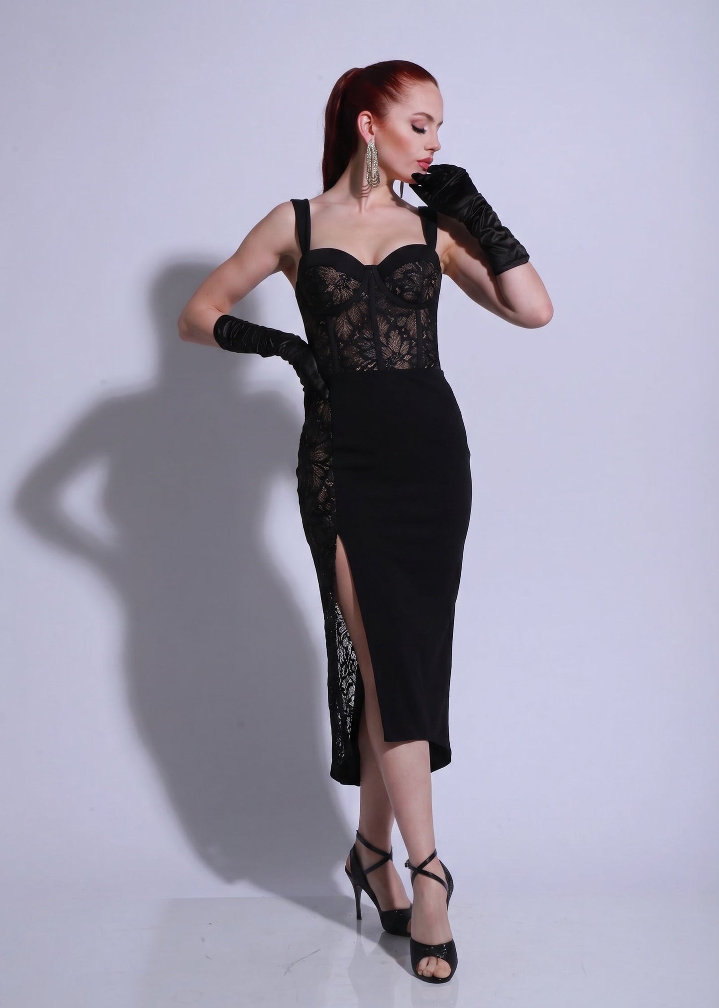 Tango Salon Dress ML419 Intense Red | Mimi Pinzn M / Black / Lace Tango Salon Dress ML419 Intense Red | Mimi Pinzn M / Black / Lace