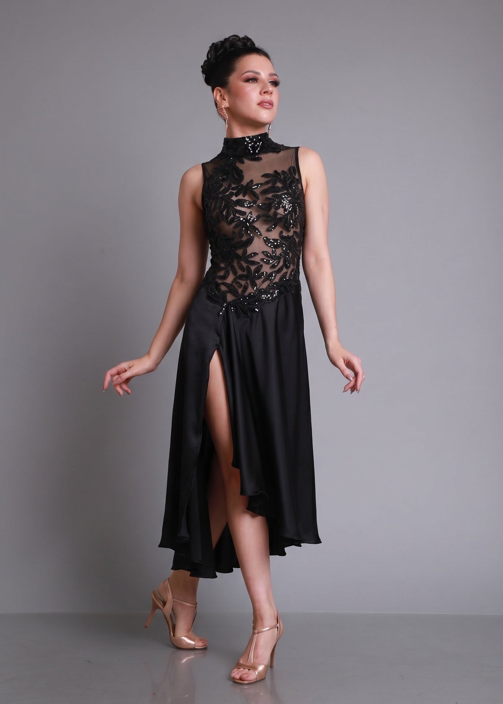 Argentine Tango Stage Dress SH1260 · Open Back & Satin Slit | Mimi