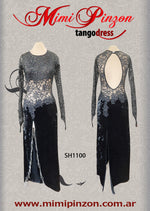 vestido de tango escenario SH1100 negro