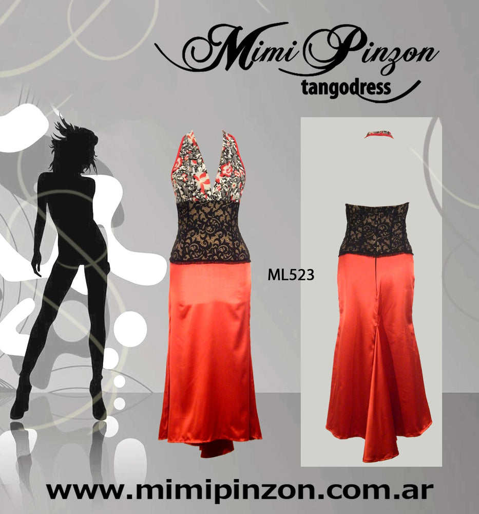 Vestido Tango Salon ML523 Rojo