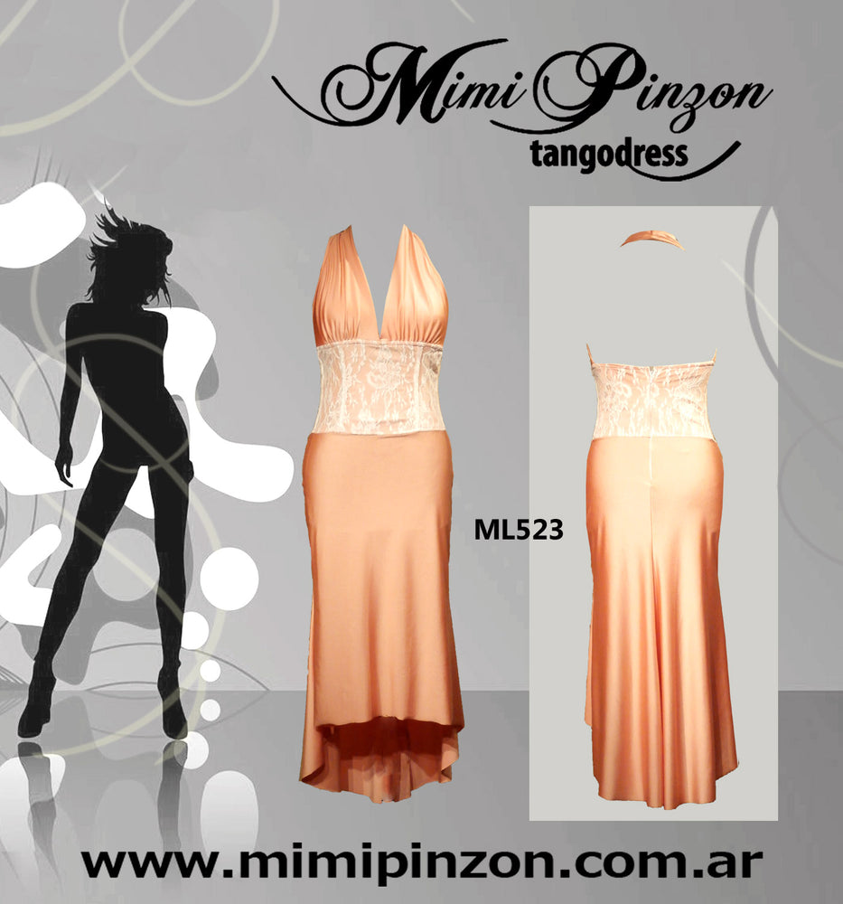 Vestido Tango Salon ML523 Naranja