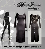 Vestido Tango Salón ML674 Negro con strass