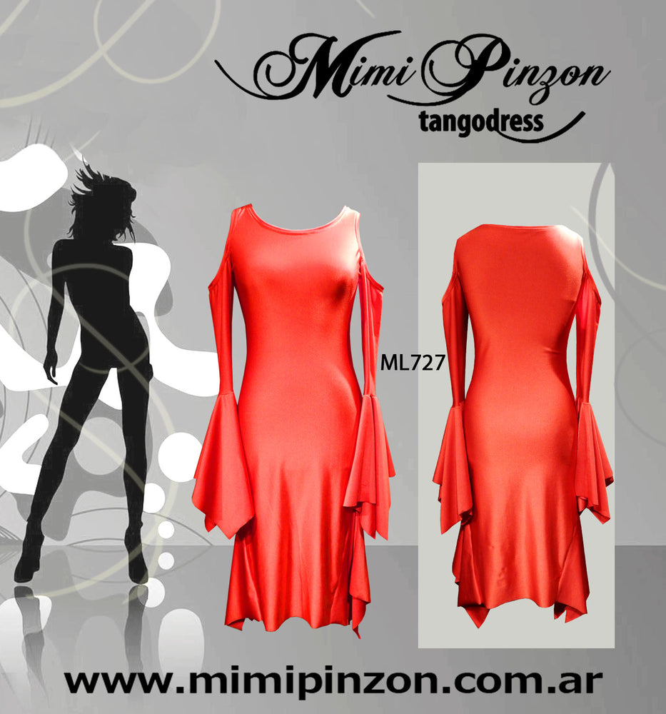 Vestido Tango Salón ML727 rojo