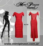 Vestido tango Salon ML748 lame rojo