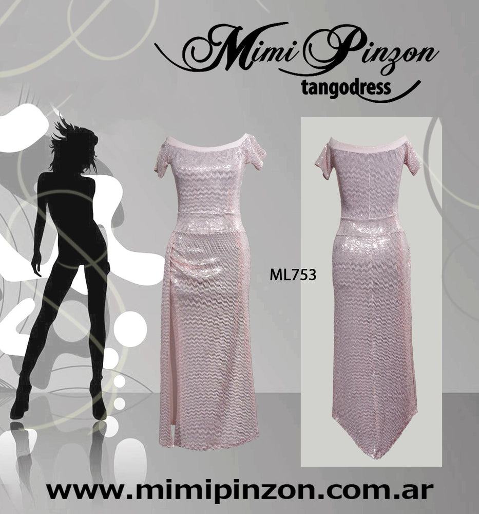 Vestido de tango Salon ML753 nude