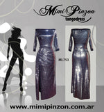 Vestido de tango Salon ML753 plata