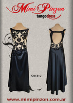 Vestido de Tango show sh1412 negro raso