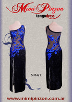Vestido de Tango Escenario SH1421 Azul